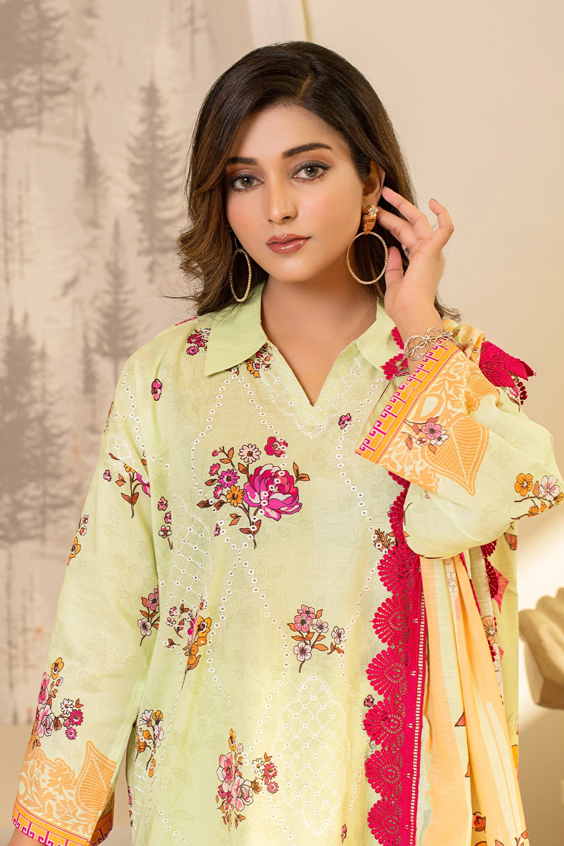 3 PIECE - PREMIUM EMBROIDERED LAWN - 9119