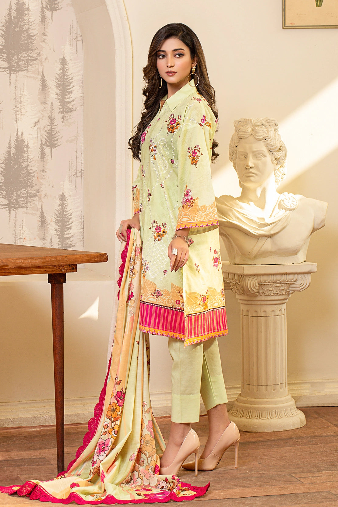 3 PIECE - PREMIUM EMBROIDERED LAWN - 9119