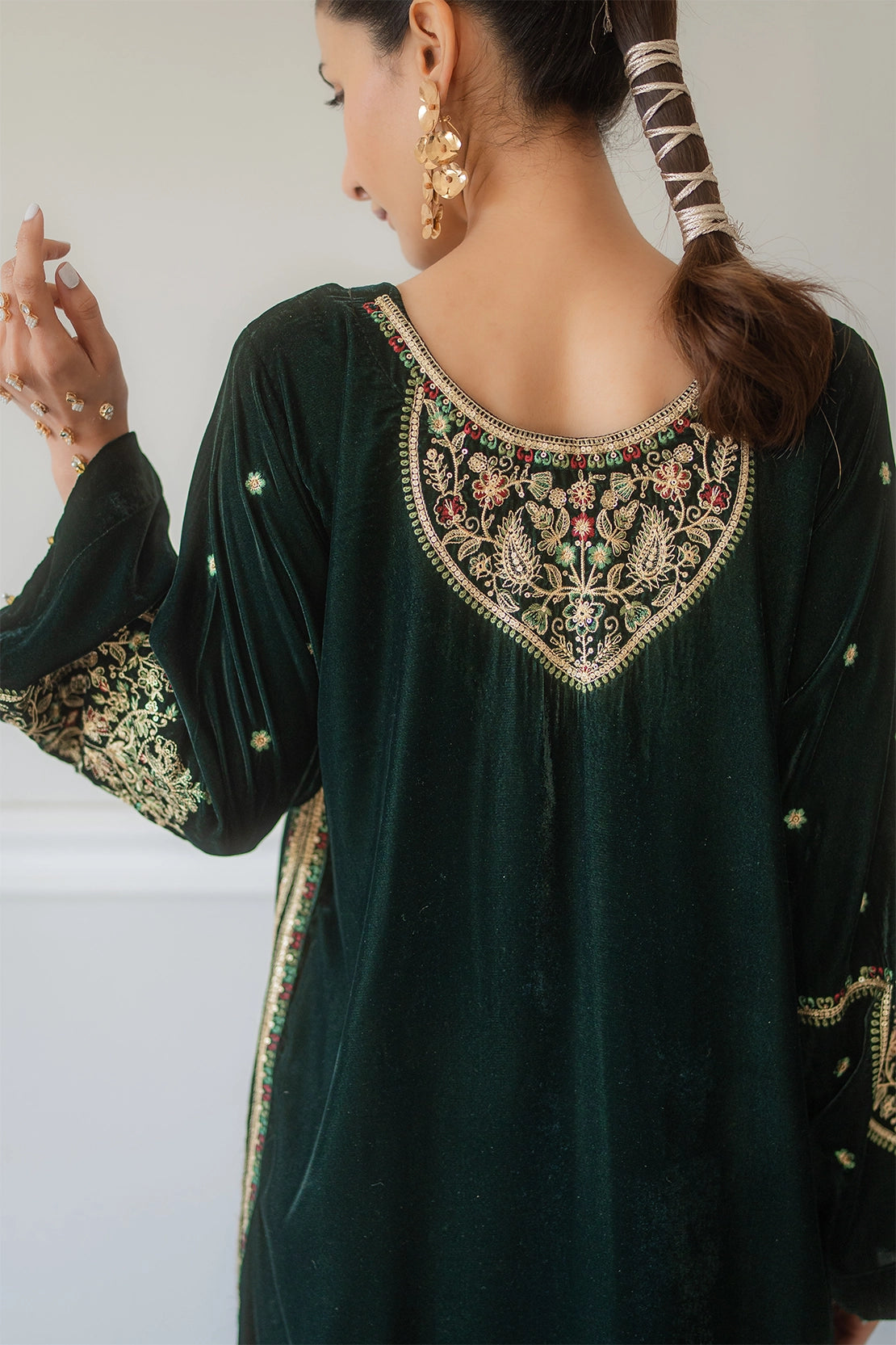 Stitched 2 Piece - Velvet - Emerald