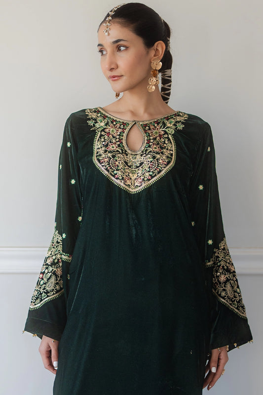 Stitched 2 Piece - Velvet - Emerald