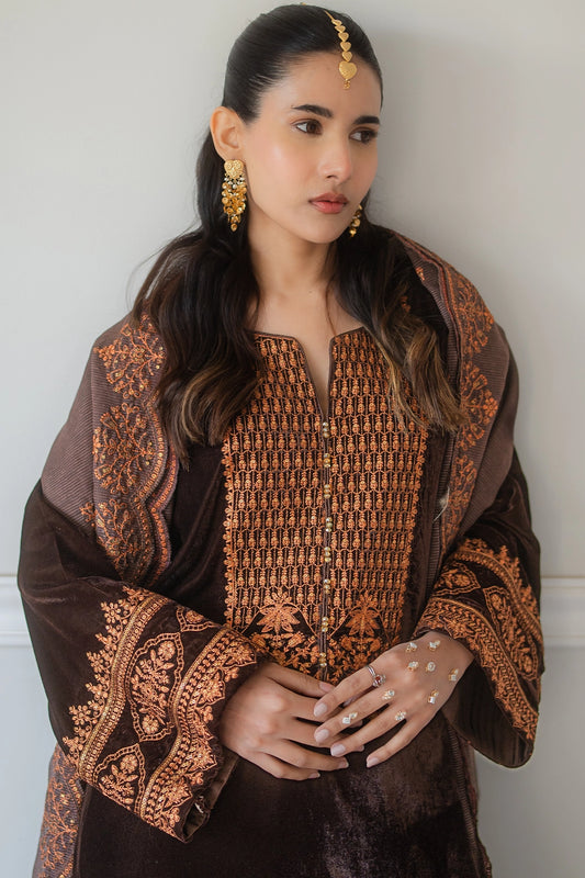Stitched 3 Piece - Velvet - Cocoa