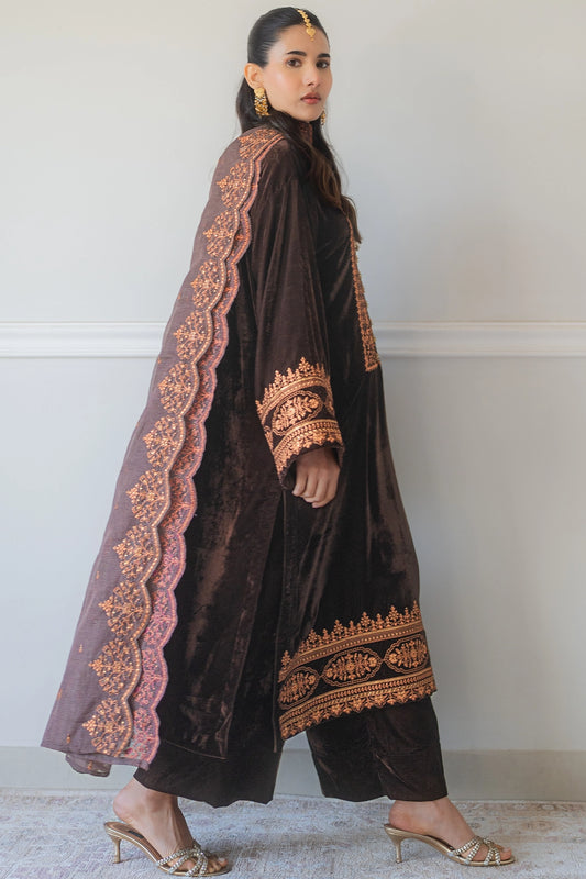 Stitched 3 Piece - Velvet - Cocoa