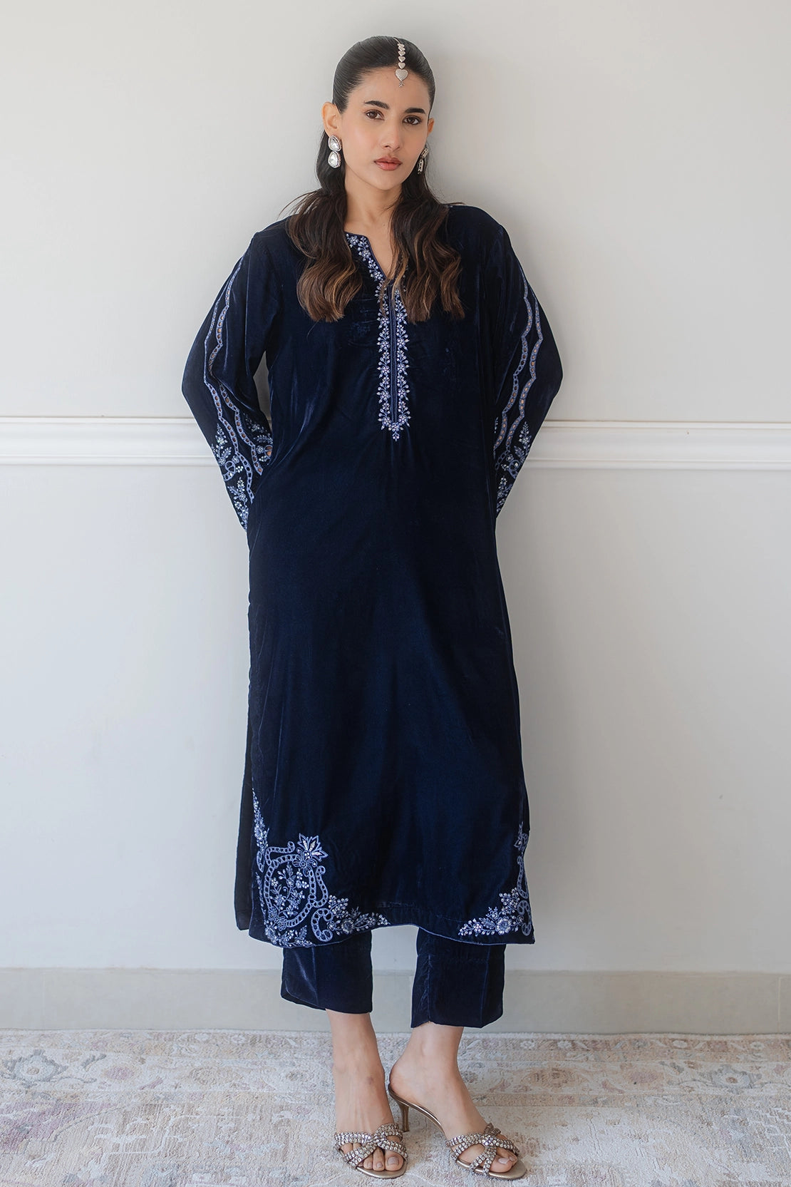 Stitched 3 Piece - Velvet - Midnight