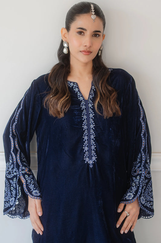 Stitched 3 Piece - Velvet - Midnight