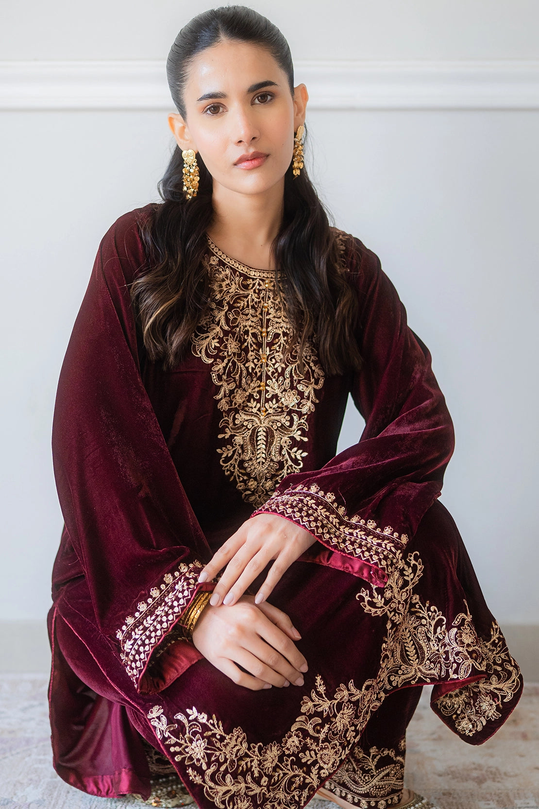 Stitched 2 Piece - Velvet - Rania