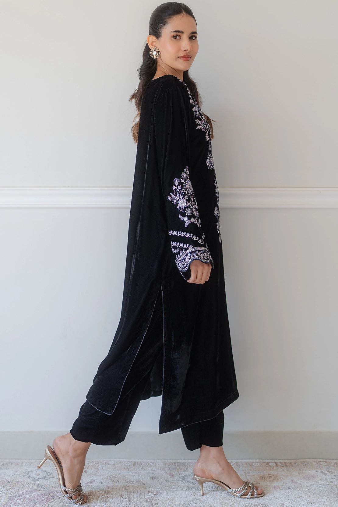 Stitched 3 Piece - Velvet - Noir