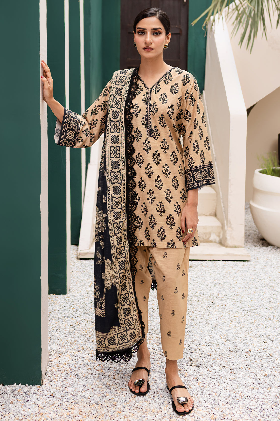 3 PIECE - PREMIUM PRINTED KHADDAR - 9318