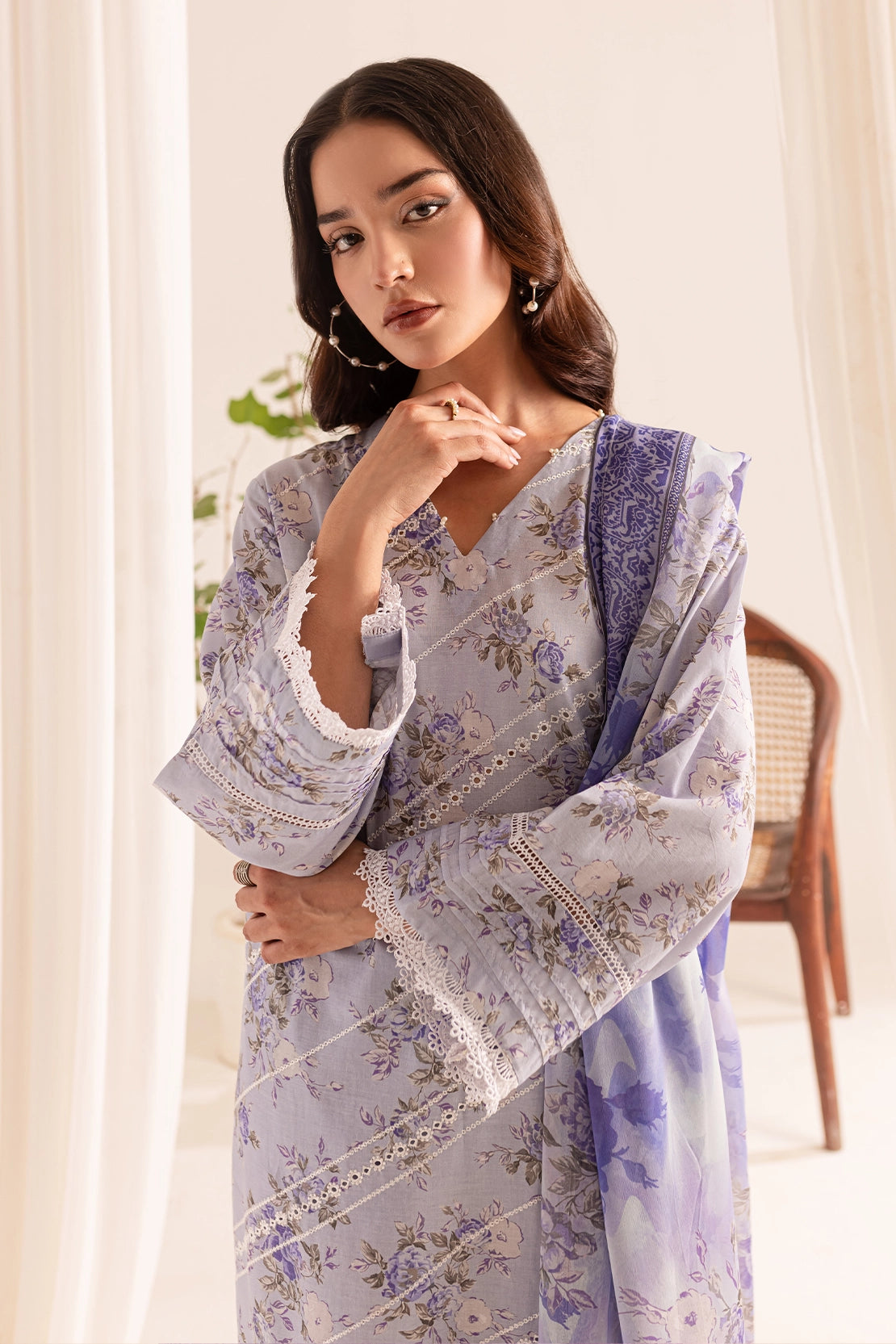 3 PIECE - PREMIUM EMBROIDERED LAWN - 9075