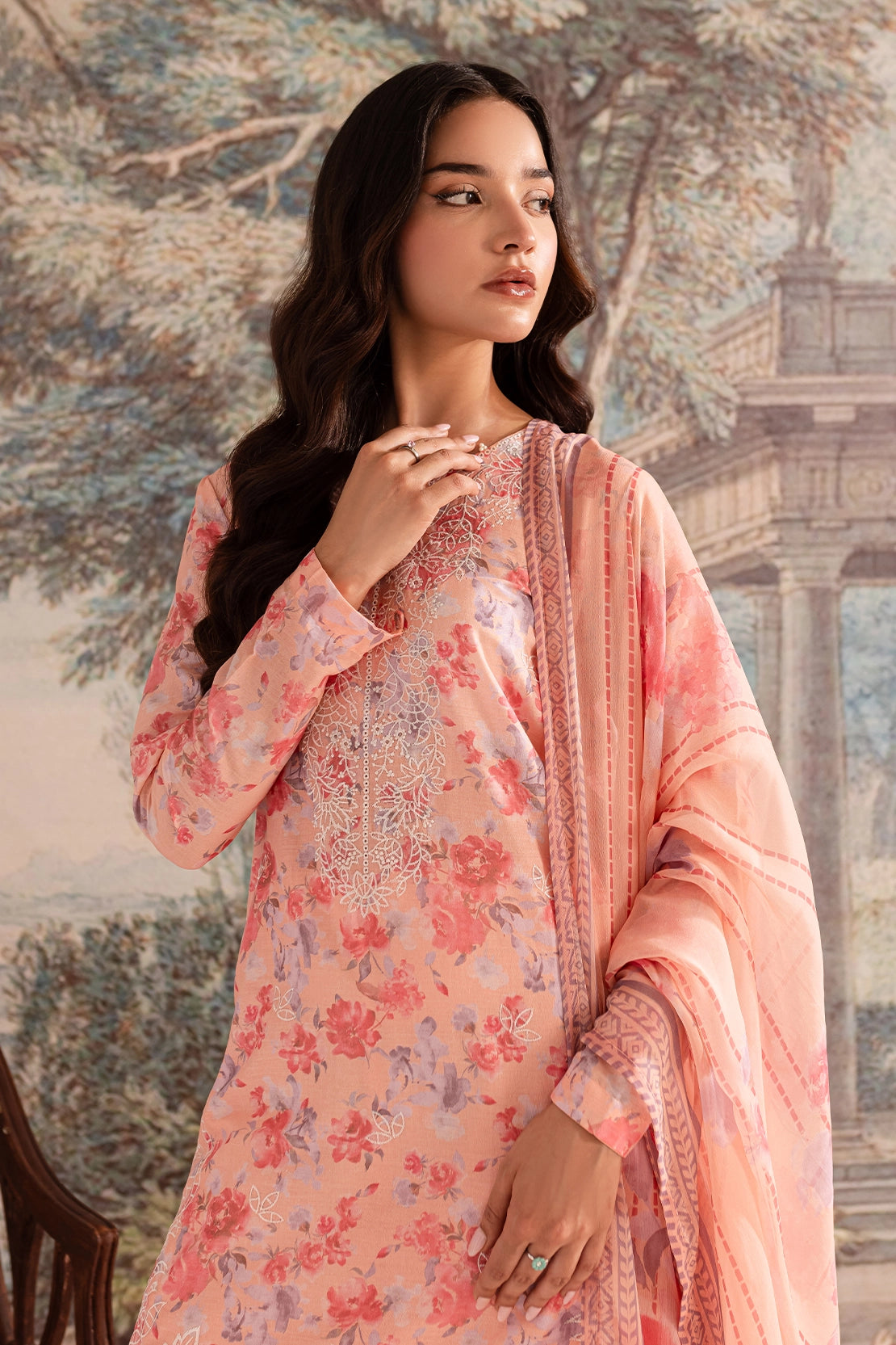 3 PIECE - PREMIUM EMBROIDERED LAWN - 9078