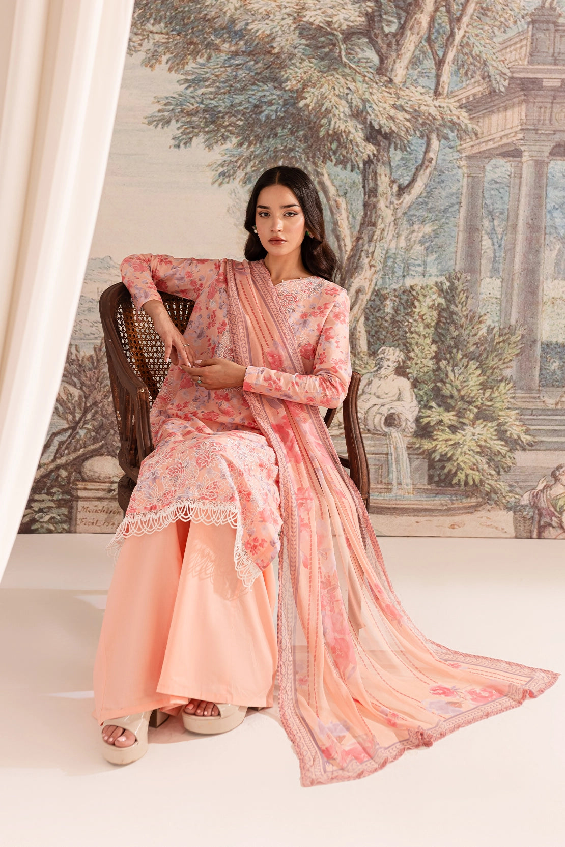 3 PIECE - PREMIUM EMBROIDERED LAWN - 9078