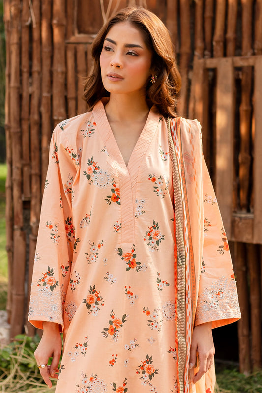 3 PIECE - PREMIUM EMBROIDERED LAWN - 9158