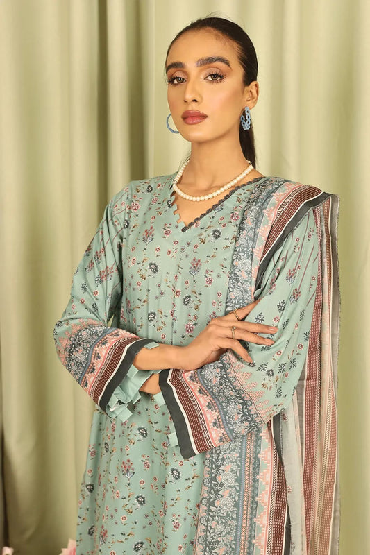 3 Piece - Basic luxury lawn 7441 - Voile Dupatta