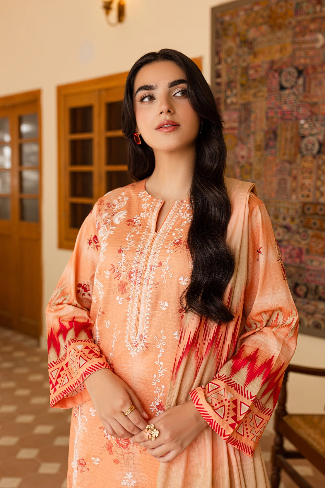 3 PIECE - PREMIUM EMBROIDERED LAWN - 012