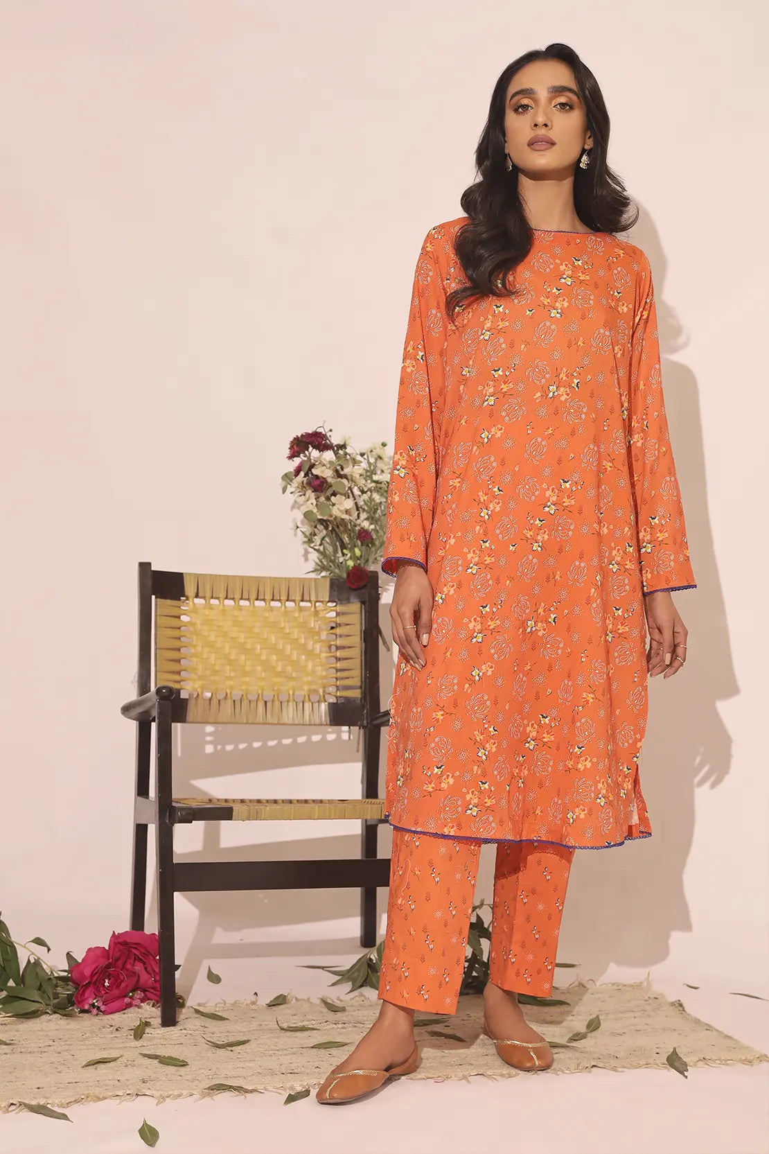 2 Piece - Printed Lawn Co-ord Set – 7475