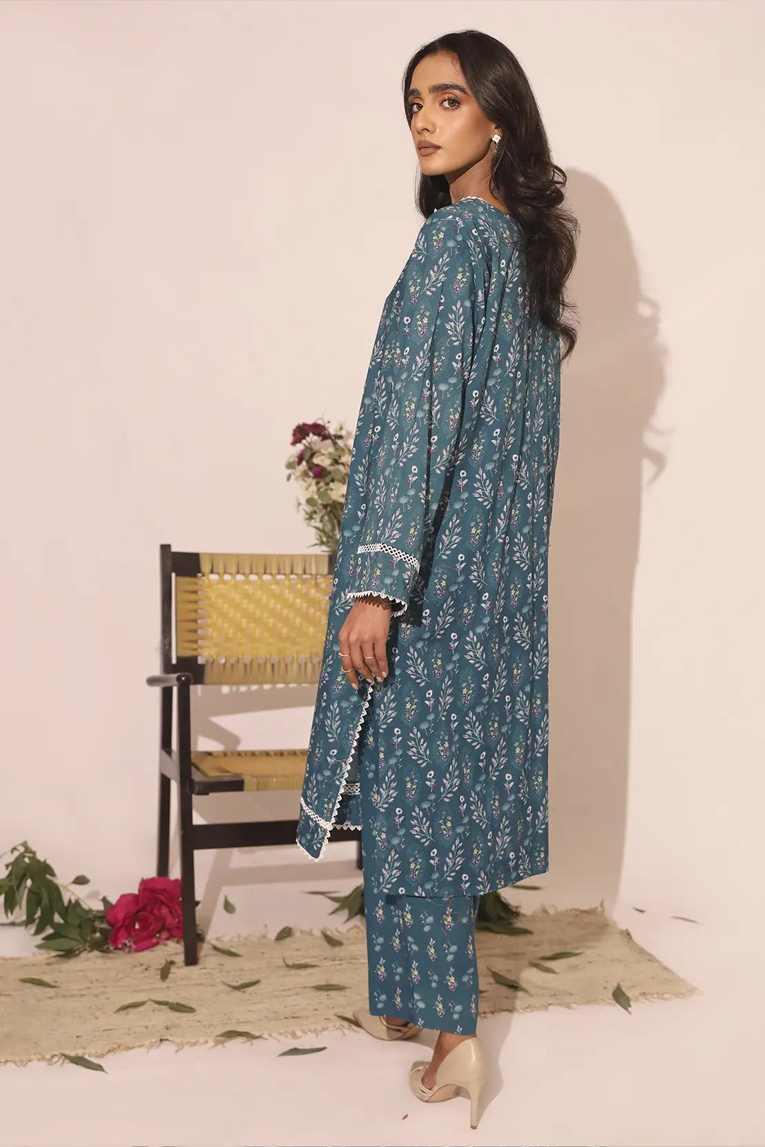 2 Piece - Printed Lawn Co-ord Set – 7476