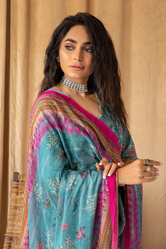 3 Piece - Embroidered Lawn - 8033