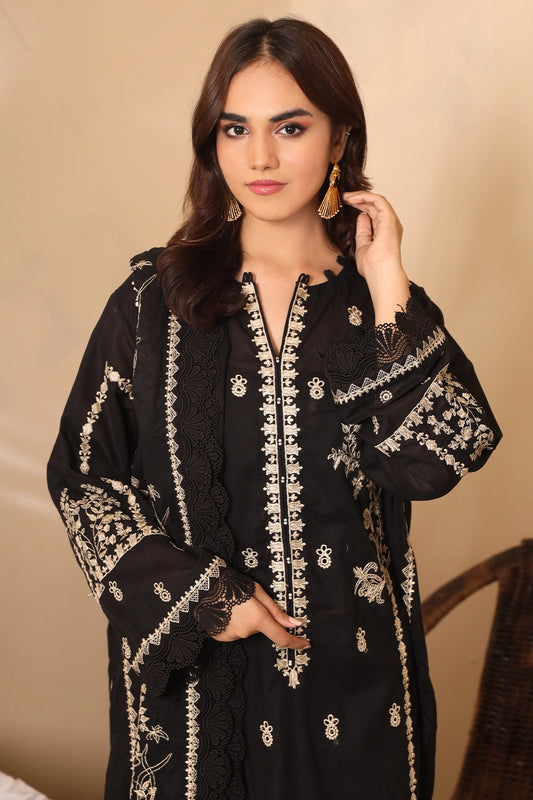 3 PIECE - PREMIUM EMBROIDERED LAWN - 7779
