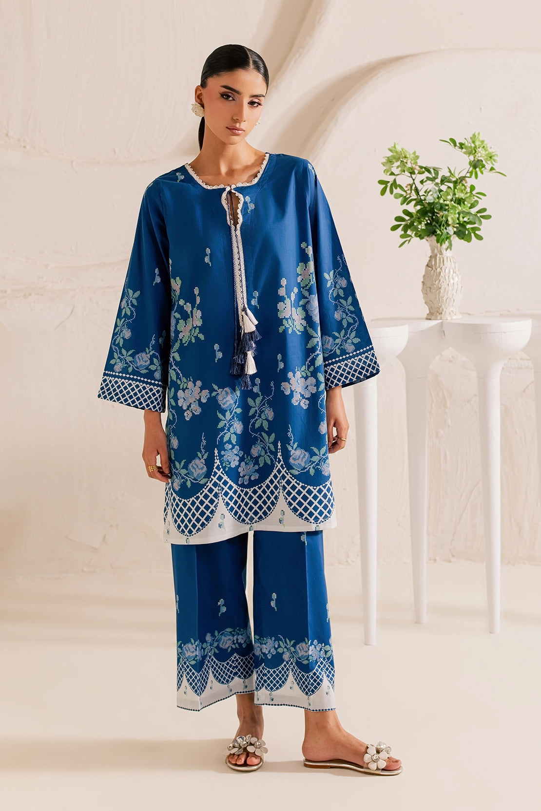 Stitched 2 Piece - Printed Lawn - Bluebell