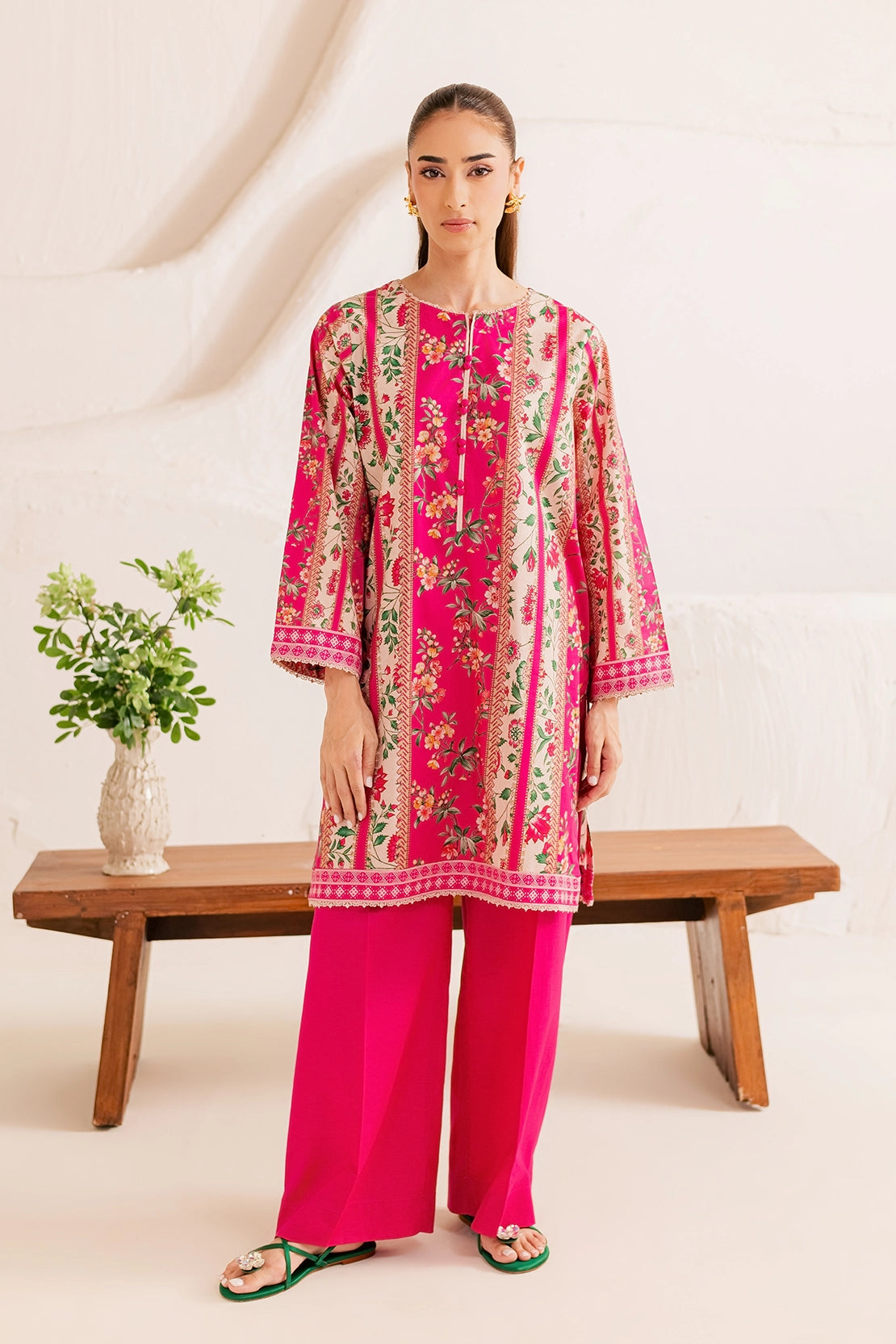 Stitched 2 Piece - Printed Lawn - Blush