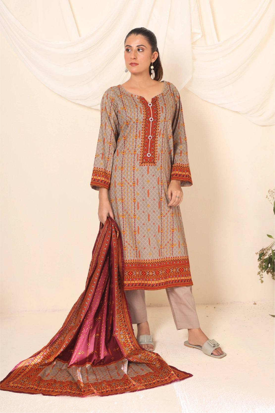 3 Piece - Printed Lawn - 882 A