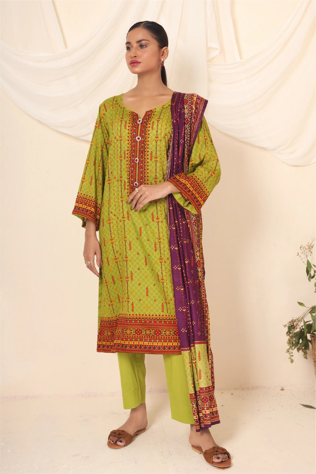 3 Piece - Printed Lawn - 882 B