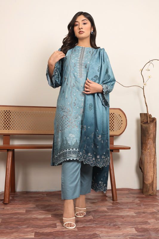 3 PIECE - EMBROIDERED DHANAK - 72