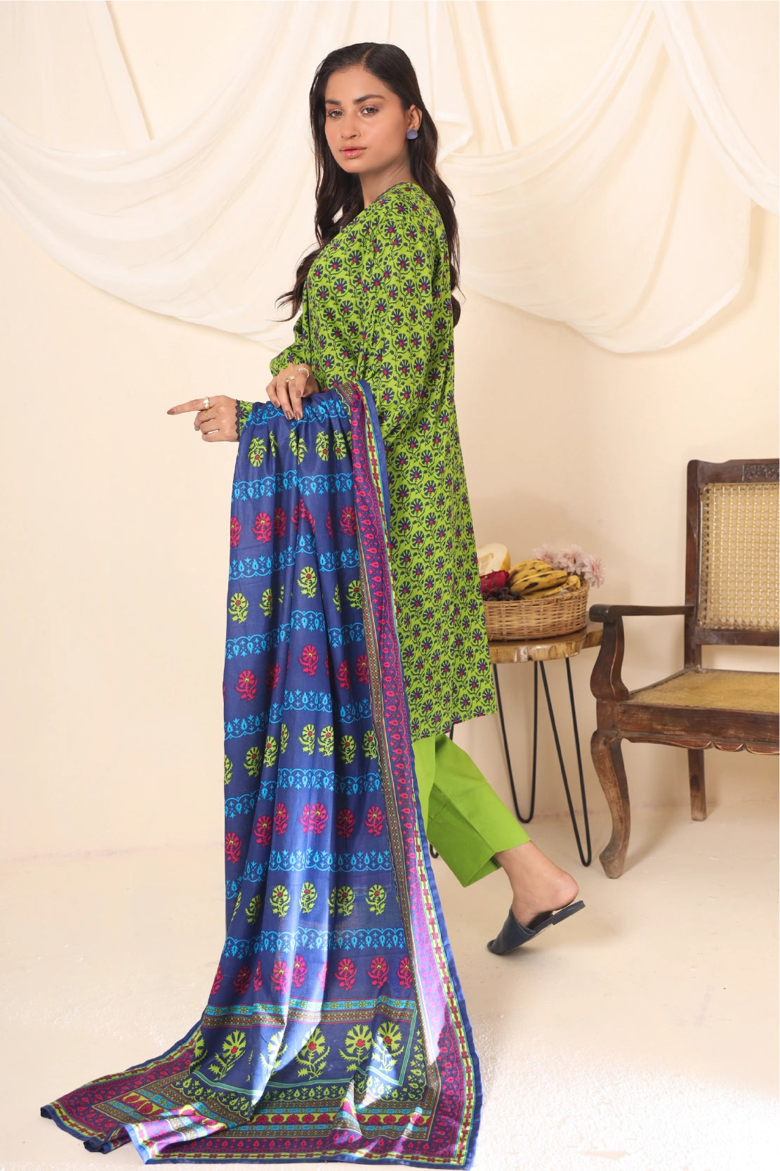 3 Piece - Printed Lawn - 853 B