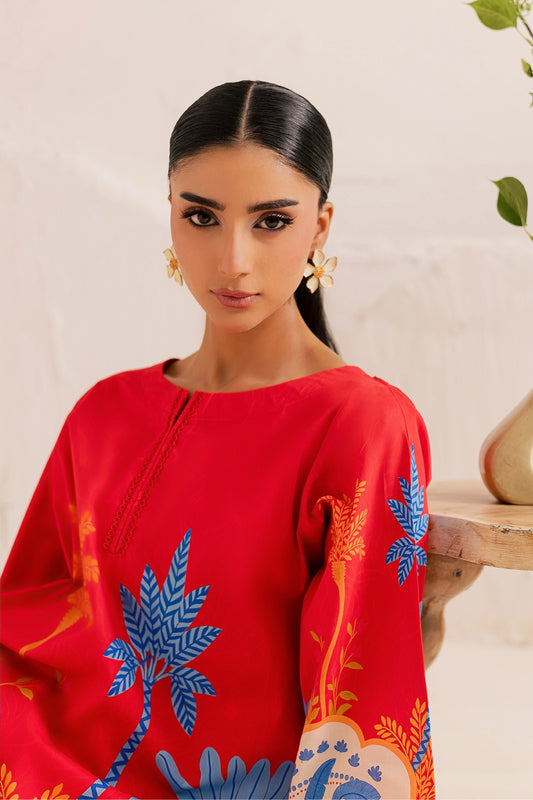 Stitched 2 Piece - Printed Lawn - Poppy