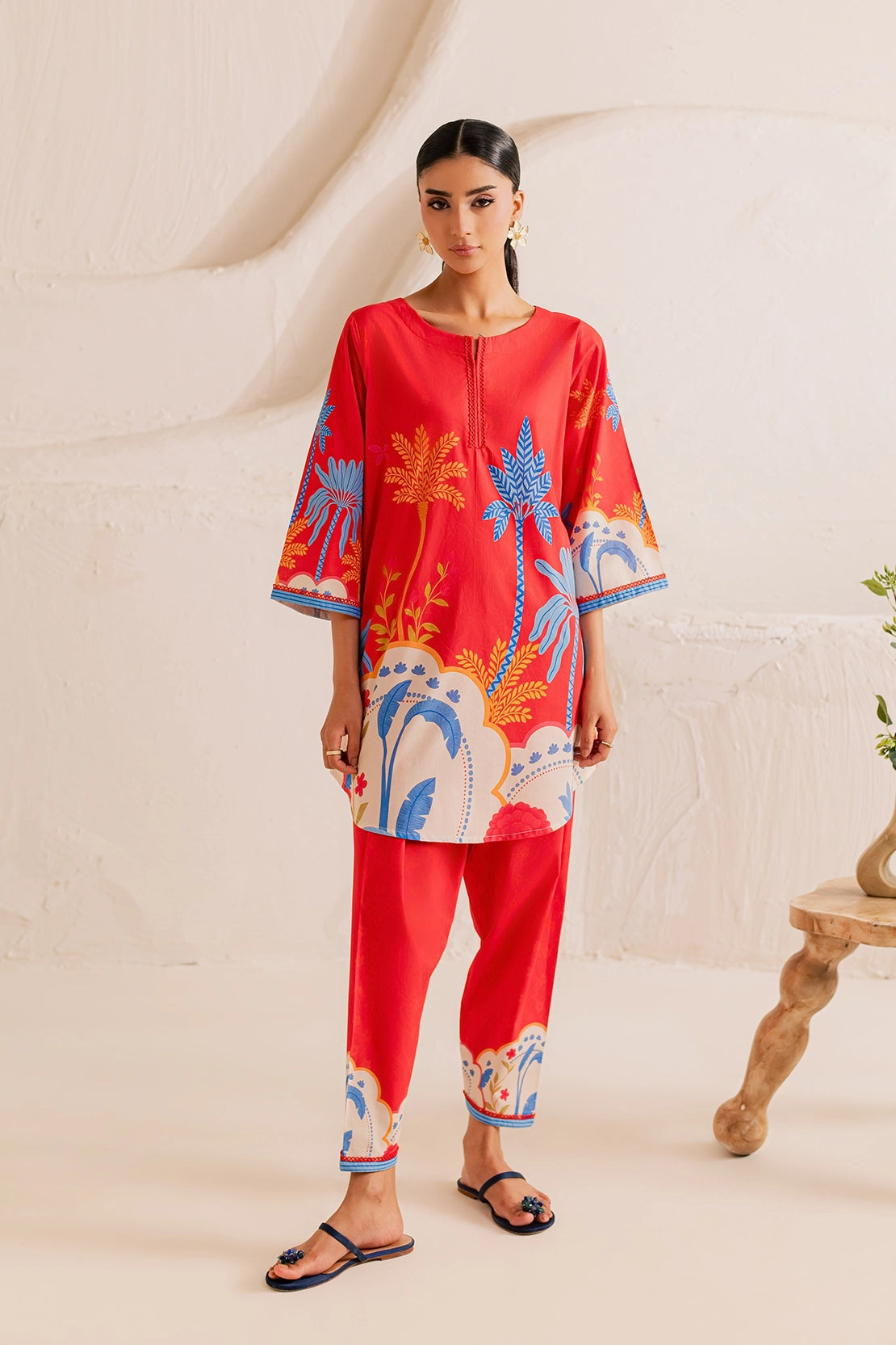 Stitched 2 Piece - Printed Lawn - Poppy