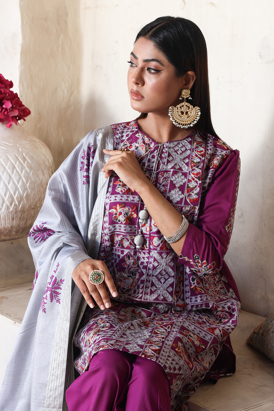 3 Piece - Embroidered Lawn - 8873