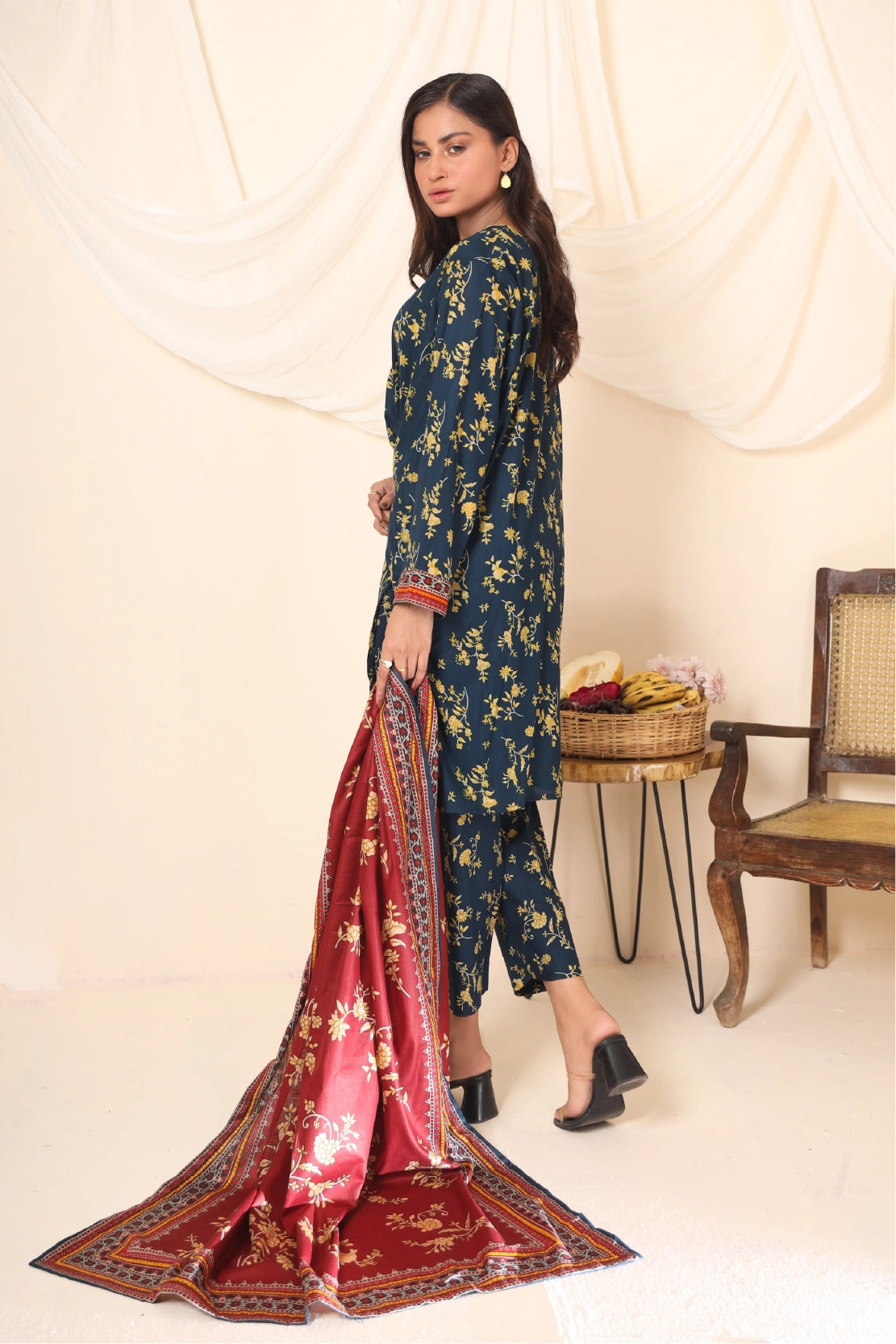 3 Piece - Printed Lawn - 844 B