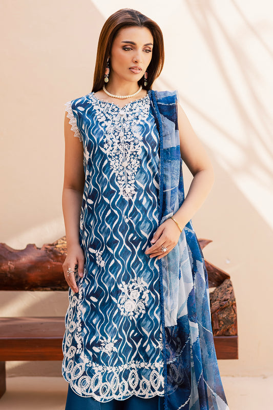 3 Piece - Premium Embroidered Lawn - 3734