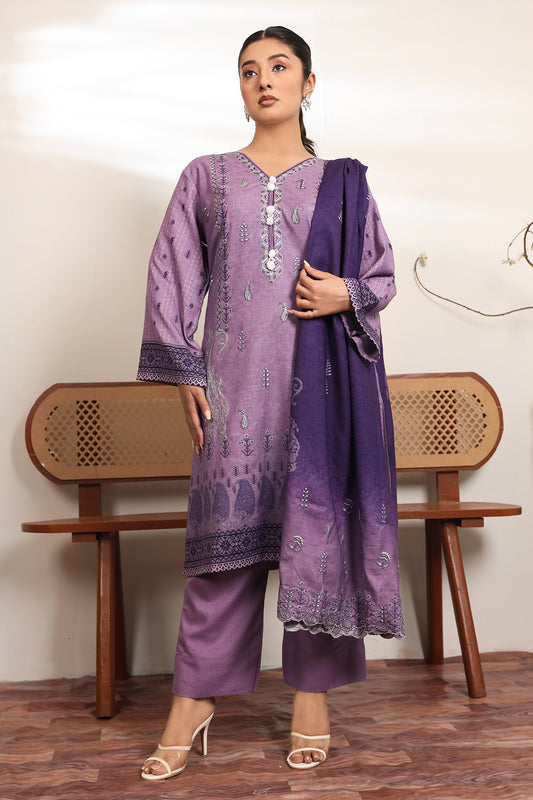 3 PIECE - EMBROIDERED DHANAK - 75