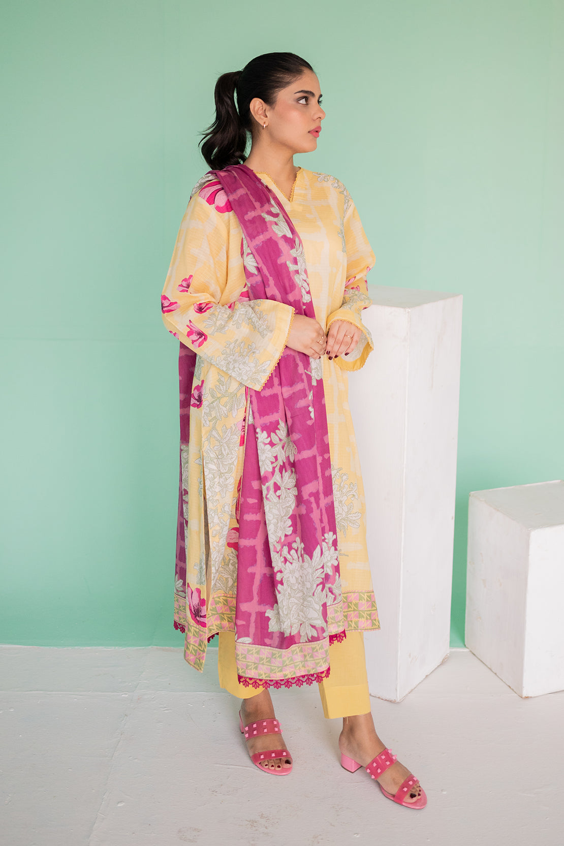 3 Piece Digitally Printed Lawn - 9006