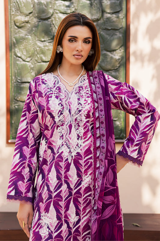 3 Piece - Premium Embroidered Lawn - 3736