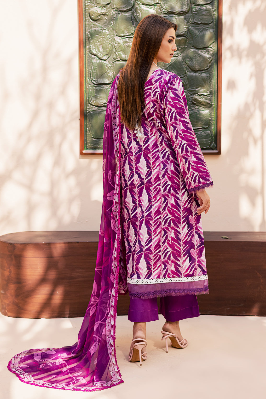 3 Piece - Premium Embroidered Lawn - 3736