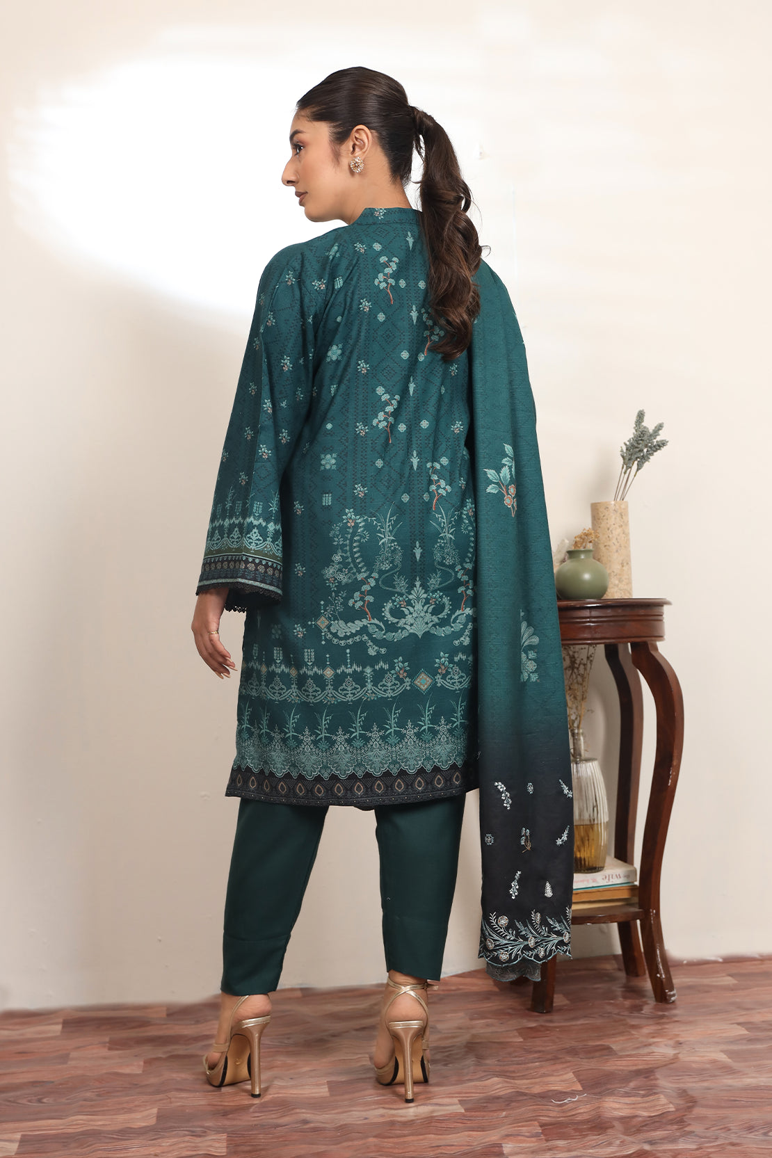 3 PIECE - EMBROIDERED DHANAK - 77