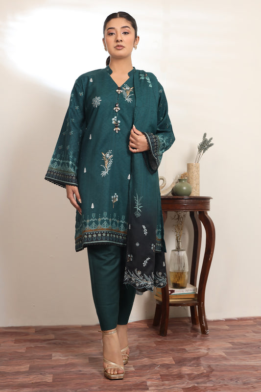 3 PIECE - EMBROIDERED DHANAK - 77