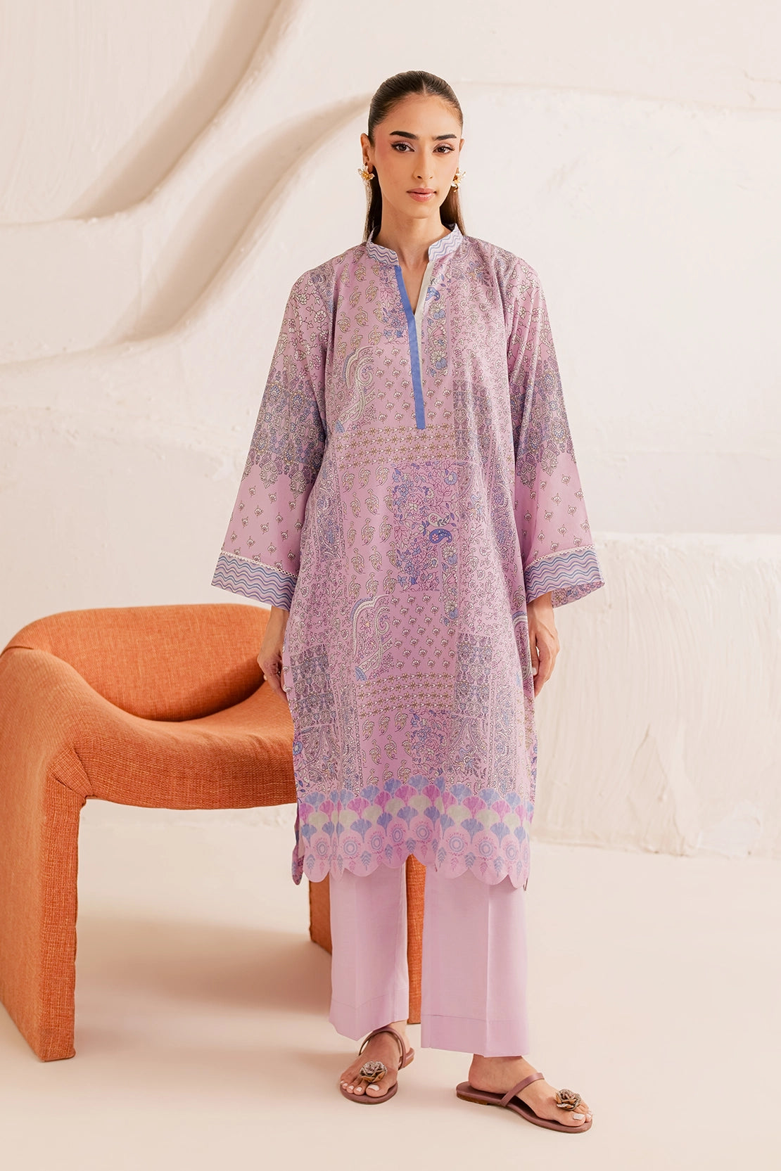 Stitched 2 Piece - Printed Lawn - Amethyst