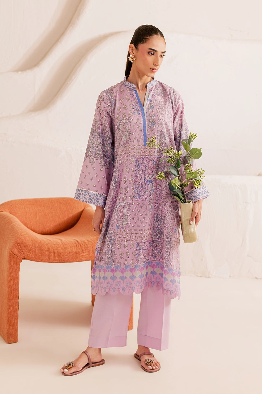 Stitched 2 Piece - Printed Lawn - Amethyst