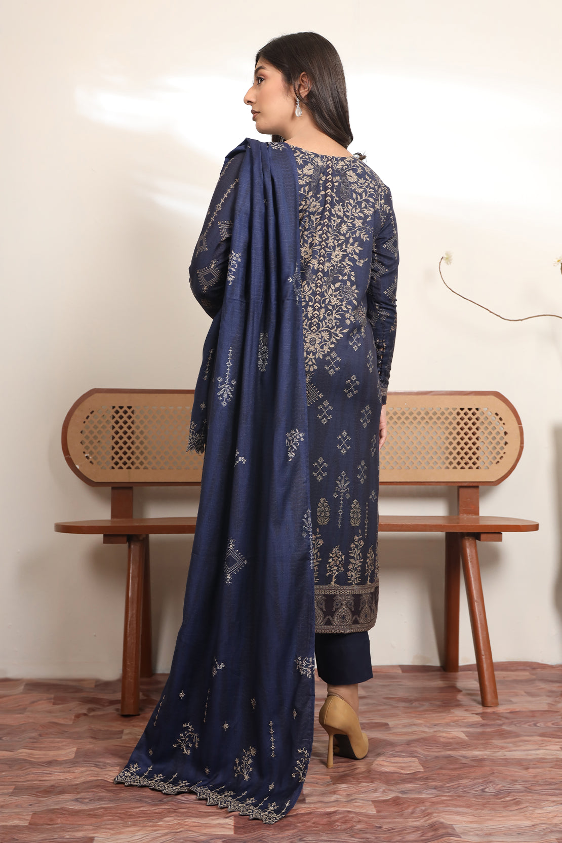 3 PIECE - EMBROIDERED DHANAK - 78