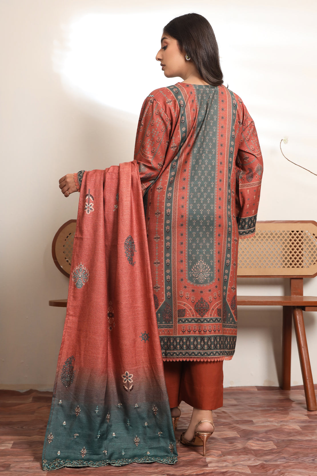 3 PIECE - EMBROIDERED DHANAK - 79