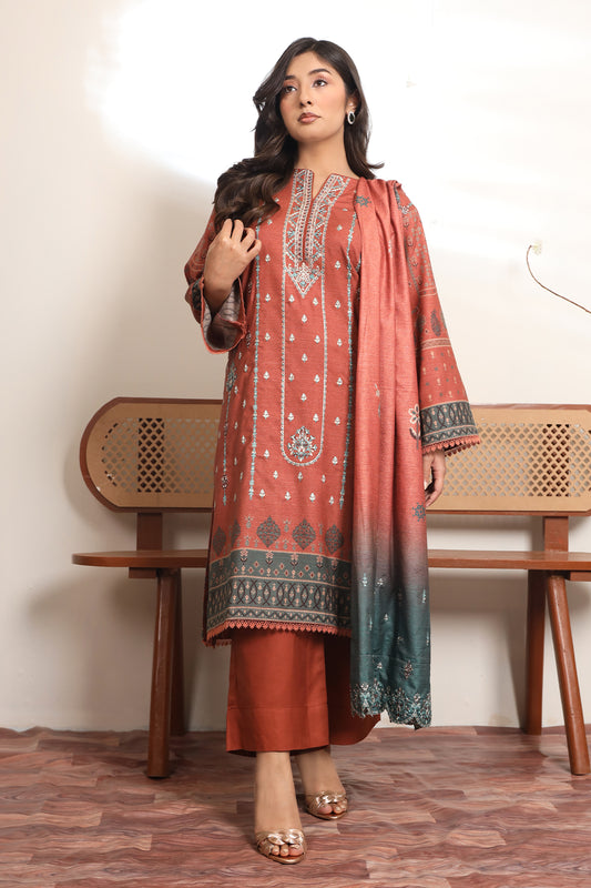 3 PIECE - EMBROIDERED DHANAK - 79