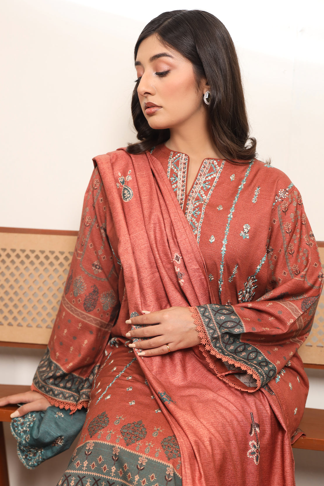 3 PIECE - EMBROIDERED DHANAK - 79