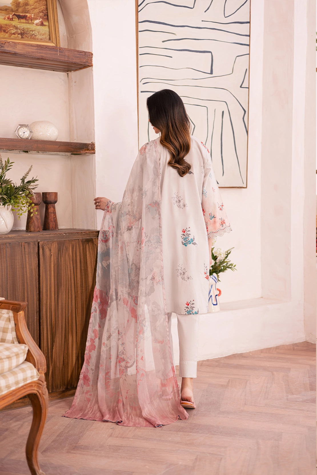 3 Piece - Premium Embroidered Lawn - 026