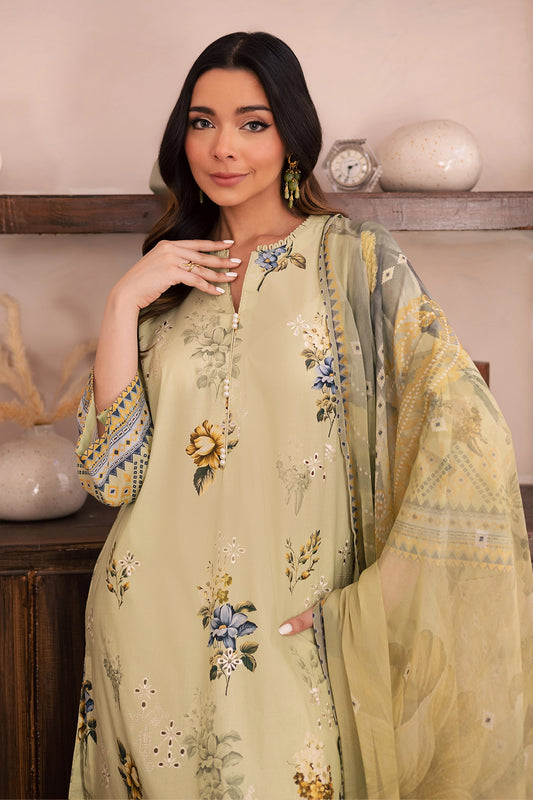 3 Piece - Premium Embroidered Lawn - 029