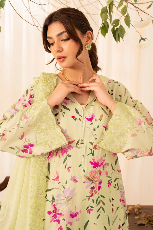 3 Piece - Premium Embroidered Lawn - 565