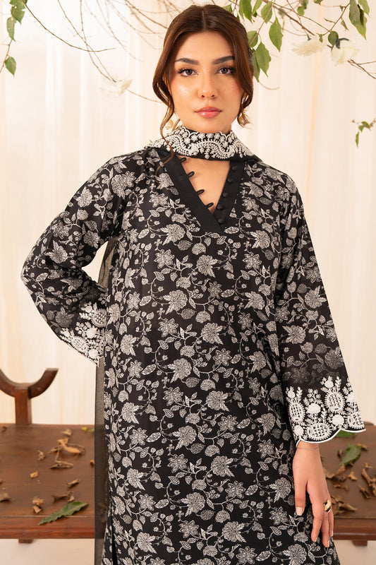 3 Piece - Premium Embroidered Lawn - 568