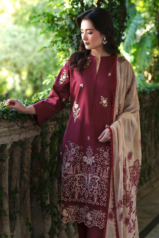 3 Piece - Luxury Embroidered Lawn - 3701