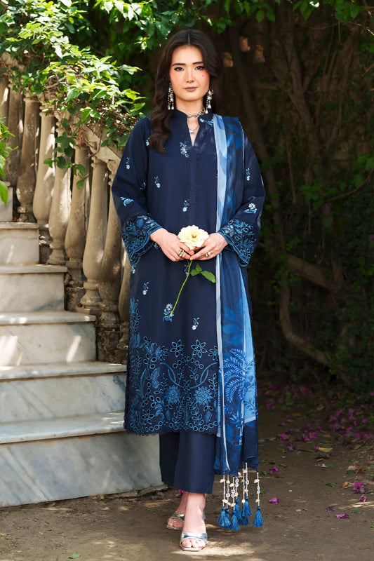 3 Piece - Luxury Embroidered Lawn - 3707